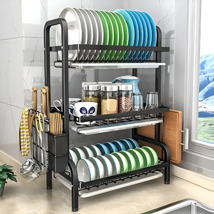 Escurridor de Platos 3 Niveles | Organiza tu Cocina sin Perder Espacio