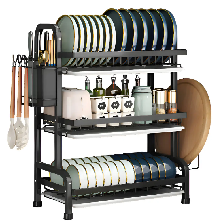 Escurridor de Platos 3 Niveles | Organiza tu Cocina sin Perder Espacio